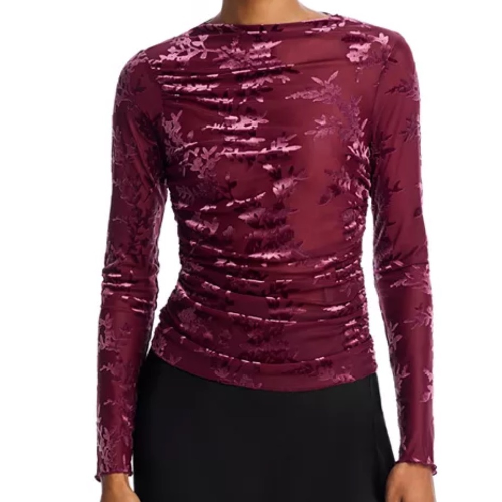 WAYF Ruched Floral Top